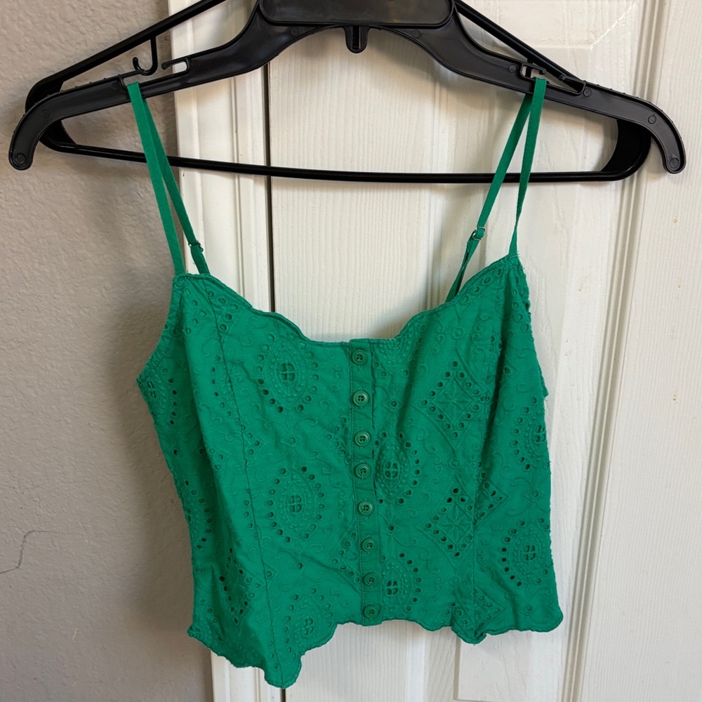 Altar'd State Green Eyelet Camisole